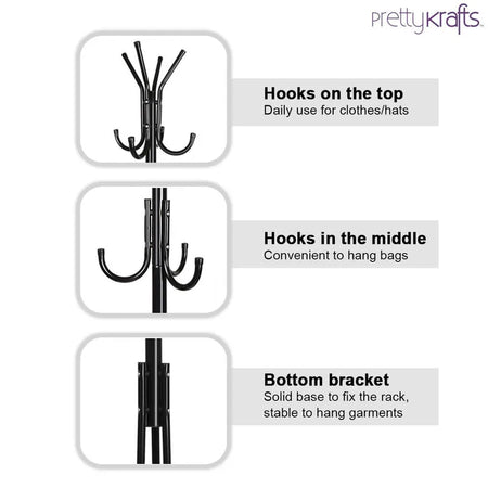 6 Hook Coat Hanger Clothes Stand Hanging