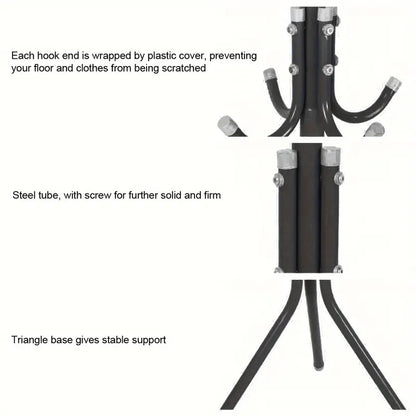 6 Hook Coat Hanger Clothes Stand Hanging