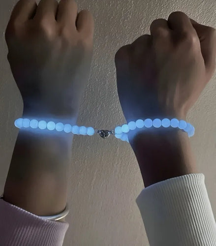 2pcs glow in the dark lover bracelets with a pair of beleket bff bracelets